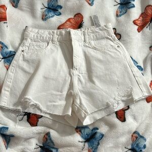 Zara white denim shorts. Never worn. Size 4
